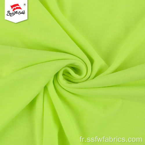 Tissu jersey simple de coton tricoté en polyester vert personnalisé